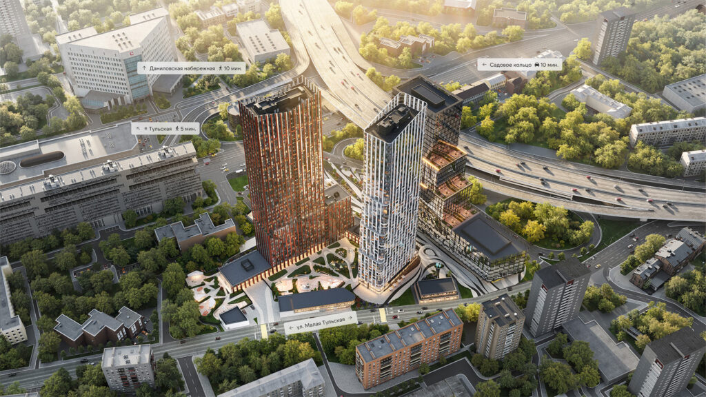 Расположение ЖК у метро Тульская в Москве